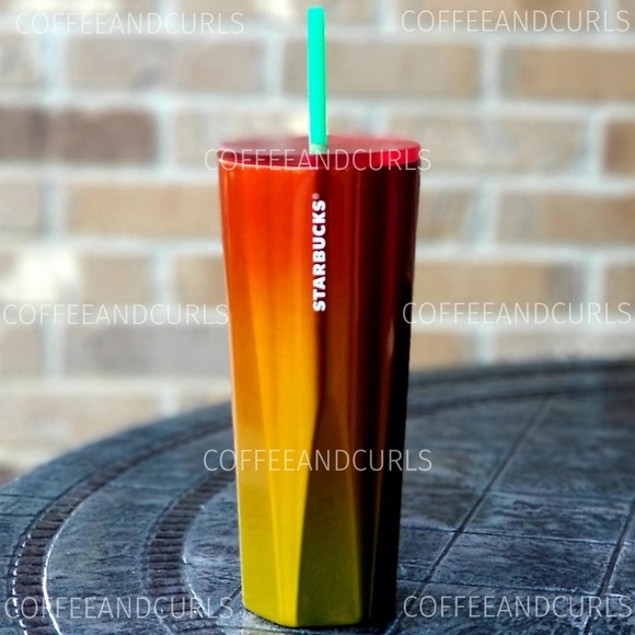 Starbucks Ombre Mango Stainless Steel Cold Cup Tumbler 24oz Venti NWT - Picture 2 of 11